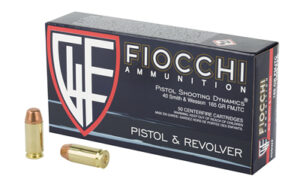 Fiocchi .40 S&W 165 gr FMJ-TC 50-round box of handgun ammunition