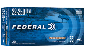 Federal Power-Shok 22-250 Remington 55 gr Jacketed Soft Point 20-round box