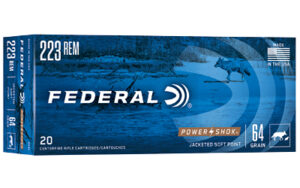 Federal Power-Shok .223 Rem 64 gr Jacketed Soft Point 20 rd box