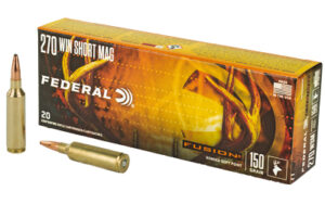 Federal Fusion .270 WSM 150 grain jacketed soft point ammunition box, 20 rounds