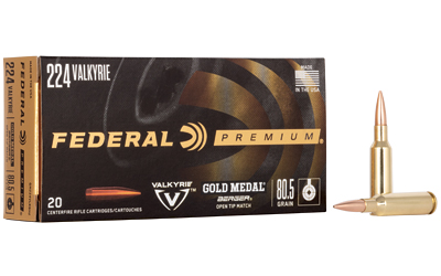 Federal Gold Medal .224 Valkyrie 80.5gr Berger OTM 20rd - Alexander's