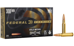Federal Premium Gold Medal CenterStrike .308 Win 175gr OTM ammunition box, 20 rounds