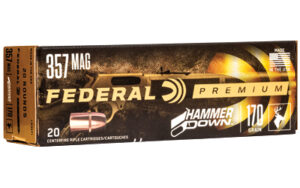 Federal HammerDown .357 Magnum 170 gr 20rd box with nickel-plated brass cases
