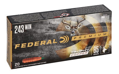 Federal Premium Trophy Copper .243 Win 85 gr ammunition box, 20 rounds