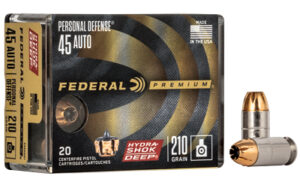 Federal Premium Hydra-Shok Deep .45 ACP 210 gr hollow point 20-round box