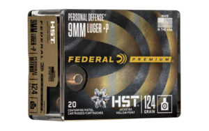 Federal Premium HST 9mm Luger +P 124 gr JHP 20rd box product image