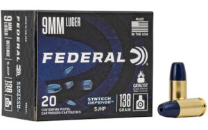 Federal Syntech Defense 9mm Luger 138 gr segmented jacketed hollow point 20-round box
