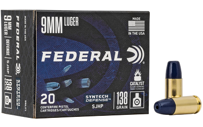 Federal Syntech Defense 9mm Luger 138 gr segmented jacketed hollow point 20-round box