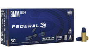Federal Syntech Defense 9mm 138 gr SJHP ammunition 50 rd box