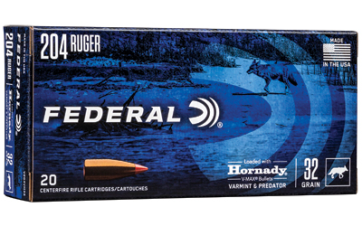 Federal Varmint & Predator .204 Ruger 32 grain Hornady V-Max 20 rd box