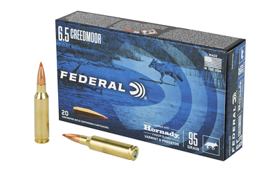Federal 6.5 Creedmoor 95gr Hornady V-Max box, 20 rounds