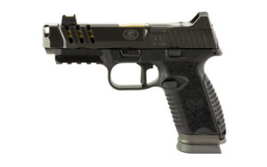FN 509 CC Edge XL 9mm handgun, black polymer frame with grey PVD slide and compensator, 4.2-inch barrel
