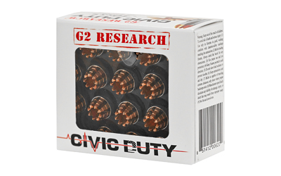 G2 Research Civic Duty .40 S&W 122 gr 20rd box copper expansion handgun ammunition