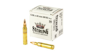 Sterling M193 5.56x45mm NATO 55gr FMJ ammunition 30-round box