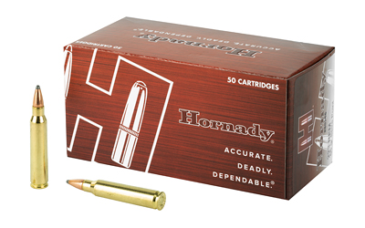 Box of 50 Hornady Custom .223 Remington 55 grain soft point ammunition