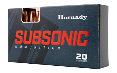 Hornady Subsonic 450 Bushmaster 395 gr Sub-X ammunition box and cartridges