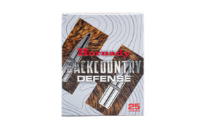 Hornady Backcountry Defense 9mm +P 138gr DGH jacketed soft point ammunition box