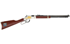 Henry Golden Boy Trucker's Tribute .22 LR lever-action rifle with 20 inch octagon barrel and walnut stock
