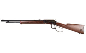Heritage Arms Settler 20-inch .22 LR lever-action rifle with case-hardened receiver and walnut stock