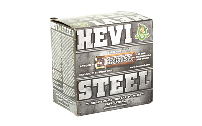 Box of HEVI-SHOT HEVI-STEEL 12ga 1-1/4 oz #2 steel shotshells, 25-count