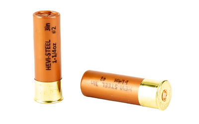 Box of HEVI-SHOT HEVI-STEEL 12ga 1-1/4 oz #2 steel shotshells, 25-count