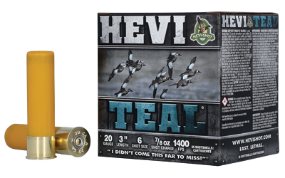 HEVI-SHOT HEVI-TEAL 20ga 3in 7/8oz #6 25rd box shotshells