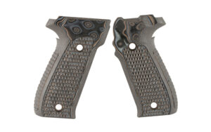 Hogue Piranha G10 pistol grip panels for Sig Sauer P226 in black and gray