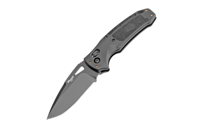 Hogue K320 Nitron folding knife black drop point Able lock polymer handle