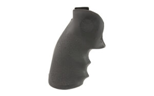 Hogue Monogrip black rubber revolver grip with finger grooves for Ruger Redhawk