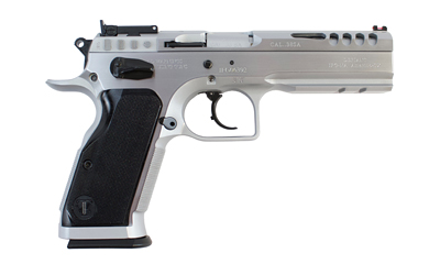 Tanfoglio Stock Master 9mm 4.75 in hard chrome pistol with wood grips
