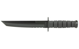 Ka-Bar KBAR 8-inch Tanto fixed blade knife with black handle and glass-filled nylon sheath