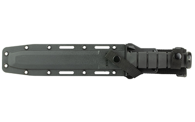 Ka-Bar KBAR 8-inch Tanto fixed blade knife with black handle and glass-filled nylon sheath