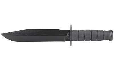 KA-BAR Fighter 8-inch straight edge knife in sheath with black Kraton handle