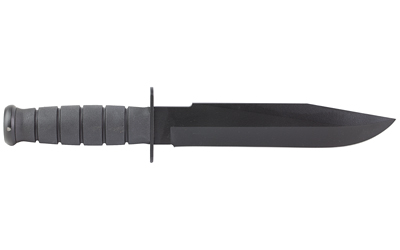 KA-BAR Fighter 8-inch straight edge knife in sheath with black Kraton handle