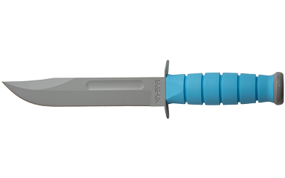 Ka-Bar USSF Space-Bar 7" fixed blade knife with blue Kraton handle and gray hard sheath