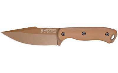 KA-BAR Becker Harpoon fixed blade knife with 4.625 inch 1095 Cro-Van blade, brown Ultramid handle and Celcon sheath