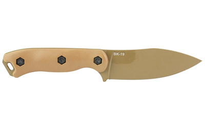 KA-BAR Becker Nessmuk BK19 fixed blade knife, 1095 Cro-Van steel, coyote brown handle and sheath