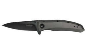Kershaw GRID 3.7 inch black-oxide folding knife with modified drop-point blade