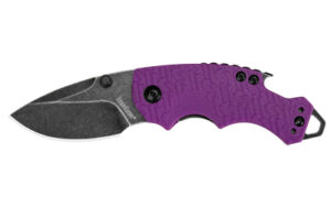 Kershaw Shuffle folding knife BlackWash finish with purple K-Texture handle and 2.4-inch blade