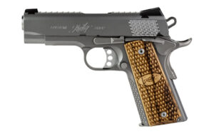 Kimber Stainless Pro Raptor II .45 ACP 4-inch 1911 pistol, satin stainless finish, zebrawood grips