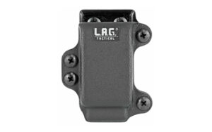 LAG Tactical single pistol magazine carrier in black for Glock 43 and S&W M&P Shield magazines
