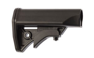LWRC Compact black adjustable stock for AR-15/M16 compatible with mil-spec buffer tube