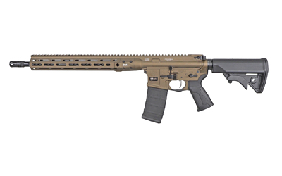 LWRC DI 5.56 NATO rifle, 16.1-inch barrel, M-LOK handguard, Burnt Bronze finish
