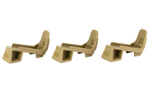 MagPod 3-pack tan base plates with injection-molded TPU pads for PMAG-style magazines