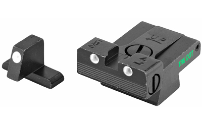 Meprolight Tru-Dot adjustable night sight set, green tritium inserts, black steel frame for HK USP