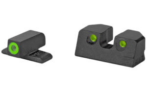 Meprolight Hyper-Bright green ring front and green rear tritium pistol sights for Sig Sauer P-Series