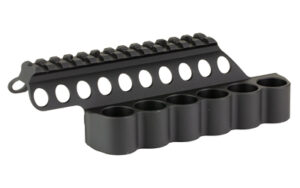 Mesa Tactical SureShell side saddle with Picatinny rail for Beretta 1301 in black