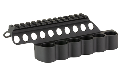 Mesa Tactical SureShell side saddle with Picatinny rail for Beretta 1301 in black