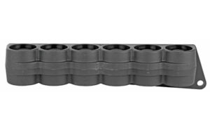 Mesa Tactical SureShell polymer side saddle carrier for Mossberg 500/590/Maverick, 12 gauge, 6-round, black