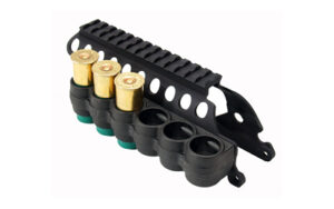Mesa Tactical SureShell polymer carrier and side saddle for Remington 870 12 gauge, 6-round